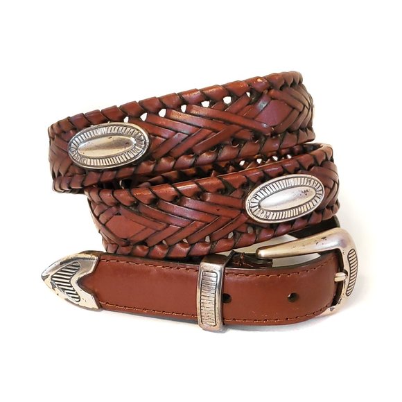 Fossil Vintage Braided Concho Belt - Picture 1 of 8